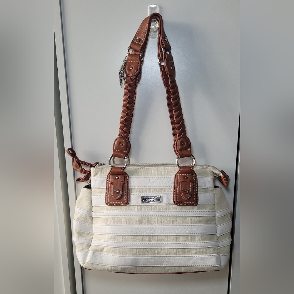 Stone Mountain Cream and Brown Shoulder Bag